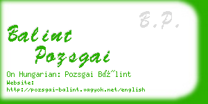 balint pozsgai business card